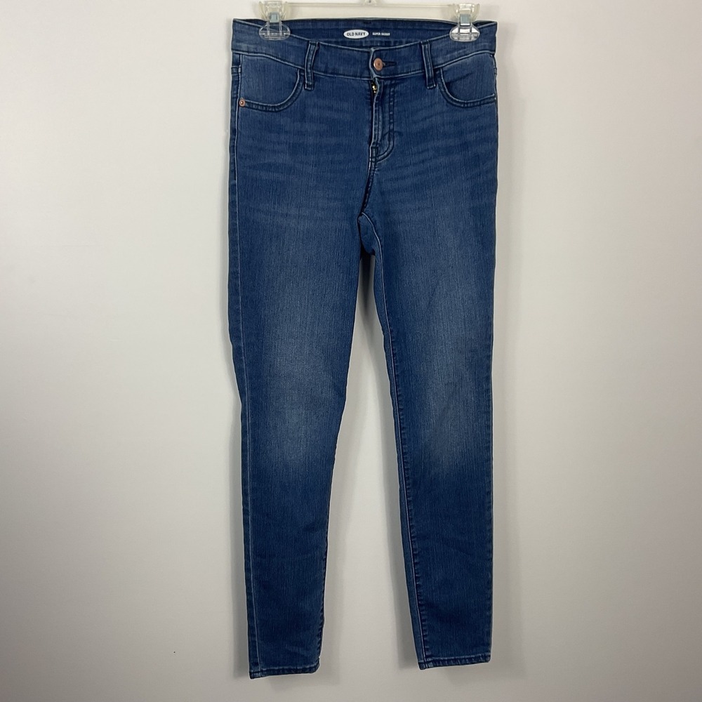 Old‎ Navy Women's Blue Super Skinny High-Waisted Jeans Size 2